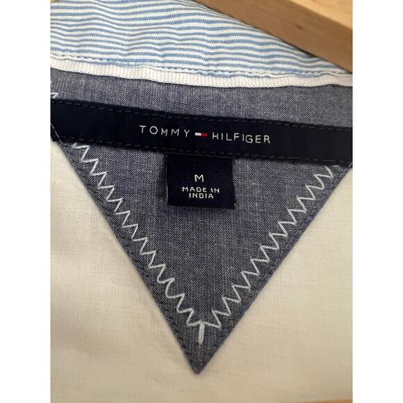 Tommy Hilfiger 100% Cotton Button Down Dress Shirt Sheer White Size Medium - Picture 5 of 9